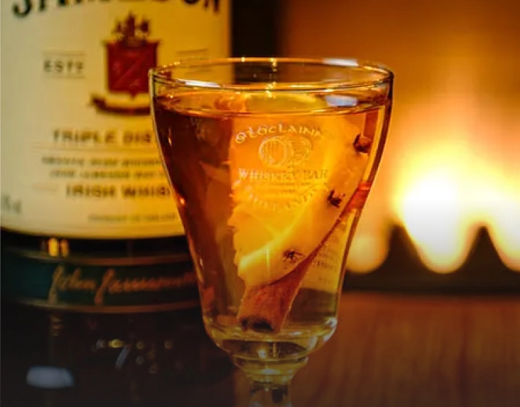 Enjoying a glass of good old Irish whiskey